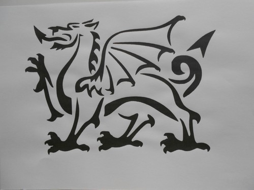Schablone drache3 auf - schablone, a4