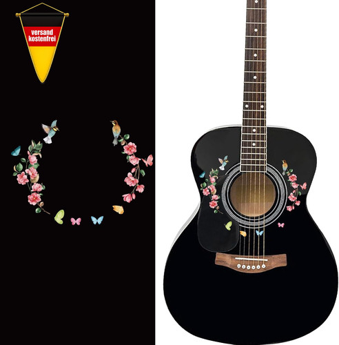 Gitarren aufkleber blumen - gitarren,
