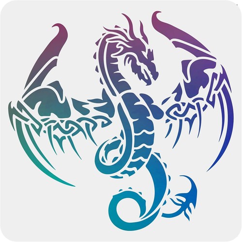 Drachen schablone 30x30cm - schablone,