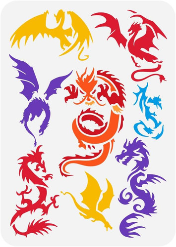 Drachen malschablone 21x29 - malschablone, 21x29.7