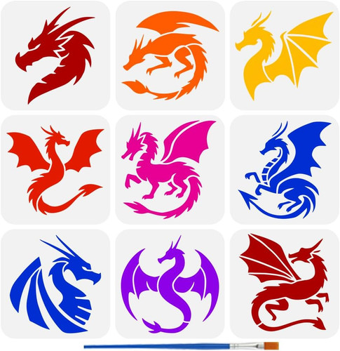 Stück drachen malschablone - stück,