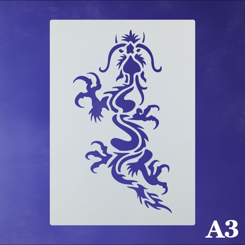 Schablone tribal drache - a3,